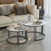 2Pcs Nesting Table Coffee Table Set Aluminium Centre Table Living Room Furniture