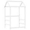 Bed and Set with Roof White 80x200 Solid Wood Pine L5A0