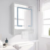 Bathroom Cabinet With LED Light Mirror Storage Unit Touch Switch 2 Shelf Hanger