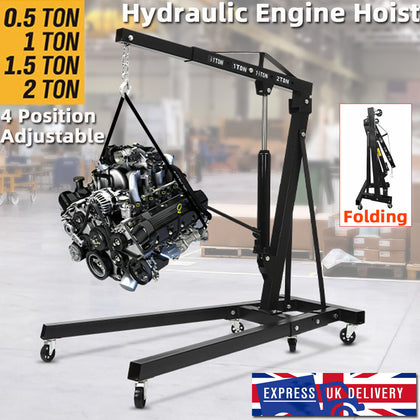 2 Ton Tonne Engine Crane Stand Hoist lift Jack Hydraulic Folding 4 Position UK