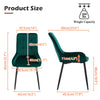 2x High Back Velvet Dining Chairs Modern Design Dining Room Chairs Metal Legs