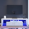 Modern TV Stand Unit Cabinet Living Room Set Entertainment Gloss Doors Free LED
