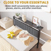 Double Bed Frame with Storage Headboard, 4ft6 Metal Upholstered Platform Bed Fra