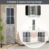 Costway 178 cm Retro 3-Panel Room Divider Wooden Tall Folding Privacy Screen