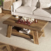 47.24'' Farmhouse Coffee Table, Wooden Center Table with Storage for Living Room