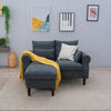 2 Seater faux leather/Linen Fabric Love Seat Sofa Armchair with Footstool Couch