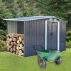 4x8FT Sheds Galvanised Steel Garden Storage Shed Ventilation Log Tools Cabinet