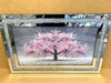 Crushed Diamond Blossom Tree Picture Pink Liquid Art 3D Wall Hung 80x50 cm