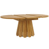 Extendable Dining Table 118-158x118x76cm Oval Kitchen Table, MDF Metal Base