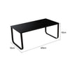 Black Tempered Glass Top Rectangle Coffee Table Side Table End Table Metal Leg
