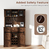 Kitchen Buffet Sideboard Cupboard 72” Coffee Bar Cabinet-Brown