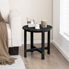 Outdoor Side Table Round End Table Weather-Resistant Adirondack Table Black