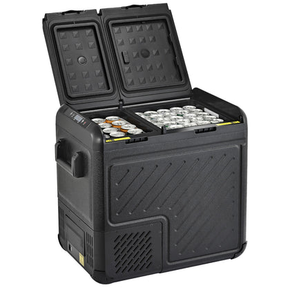 55L Dual Zone Car Fridge Freezer Portable Camping Refrigerator Cooler