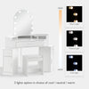 Corner Dressing Table with LED Lights Arch Mirror Vanity Make up Desk Stool Set