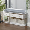 Shoe Storage Bench Cabinet Shoes Rack Drawers Basket Cushioned Hallway Organiser