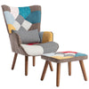 Multi-colour Lounge Chair with Footrest, Backrest and Cushion for Living Room