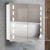 LED Bathroom Mirror Cabinet Wall Mounted 2 Shelves Storage With Bluetooth Socket