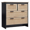 Retro Rattan Chest of Drawer Hallway Storage Display Cabinet Organiser Sideboard