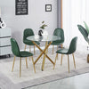 Round Clear Tempered Glass Dining Table Golden Chromed Legs Dining Room Kitchen