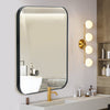 Black Rectangle Metal Framed Mirror Glass Wall Mounted Vanity Bathroom Bedroom