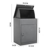 Large Standing Lockable Parcel Delivery Box Letter Post Drop Box Mailbox Outdoor