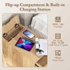 Bedroom Side Table Storage Cabinet Nightstand w/USB Ports & Outlets-Natural