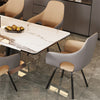 Set of 2 Swivel Dining Chairs with Arm Leather Accent Desk Chairs High Backrest