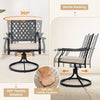 2 Piece Outdoor Swivel Chair Patio Bistro Dining Chair Set w/ Soft Seat Cushion