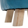 Square Upholstered Footstool Pouffe Stool Small Chair Seat with 4 Wooden Legs UK