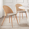 Dusk Phoebe Sand Velvet & Natural Set of 2 Dining Chairs RRP £111