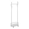 Rolling Coat Rack & Basket Storage Metal Hall Tree Hallway Clothes Stand Trolley