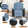 Electric Recliner Sofa Massage Heated Vibration Armchairs Cup Holder Chairs Grey