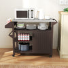 Movable Prep Table Outdoor Grill Cart w/ Shelves-Brown