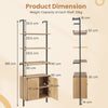 Wall Mount Bookshelf Storage Shelves 6-tier tall display rack w/Cabinet