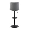 2pcs Bar Stools Faux Leather Padded Seat Stools Metal Base Barstools Grey/Brown