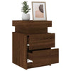 Modern Bedside Cabinet in Brown Oak with Adjustable - Bedroom Storage P0H7