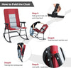 Foldable Rocking Chair Oversized Camping Rocking Chair Padded Lawn Chair Red