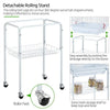 Parrot Cage Bird Cage Metal Budgies Cage with Roof Top&Toys with Rolling Stand