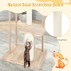 126 cm Tall Solid Wood Cat Tree Home 4-Tier Large Cat Tower w/Beech Post