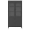 Highboard Black 90x40x180 cm Glass and Steel