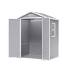 6x4.5ft Plastic Garden Shed Outdoor Storage Tools Shed Lockable Double Door Apex