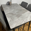 Advanced Grey Kitchen Dining Table Quality Marble Breakfast Desk Easy Assembly