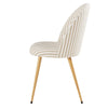 Dusk Iris Natural Stripe Linen Set of 2 Dining Chairs RRP £129