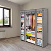 Fabric Canvas Wardrobe With Hanging Rail Shelving Clothes Storage Large Cupboard