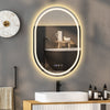 LED Bathroom Mirror 3 Color Lighted Dimmable Oval 60*80cm Makeup Mirror Anti-fog
