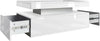 Wooden Coffee Table With Storage High Gloss Sofa End Table LED Light Living Room