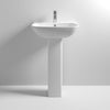Bathroom 545mm Wash Basin & Full Pedestal 1 Tap Hole White Ceramic Modern Sink