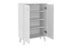 Modern Shoe Storage Cabinet 2 Doors Footwear Stand Rack Unit Cupboard White