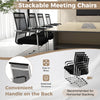 Stackable Office Reception Chairs Set of 2-Black