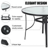 Garden Table Folding Mesh Chair Balcony Coffee Bistro Furniture w/ Umbrella Hole